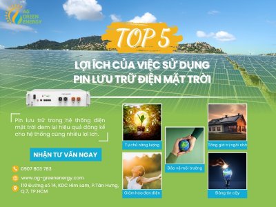 Top 5 Lợi Ích Của Việc Sử Dụng Pin Lưu Trữ Điện Mặt Trời